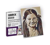 QBRIX Custom Diamond Painting from Photo Art Kit | Personalised Diamond Art Kit for Adults | Handmade Gift | DIY Craft Kit for Adults | Square Diamond Painting Kit Vintage 11.7 x 16.5 in