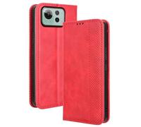 QBRXFPA Flip Folio PU Leather Magnetic Wallet Case with Credit Card Holder Slots Kickstand Case for Asus Zenfone 12 Ultra 5G-Red