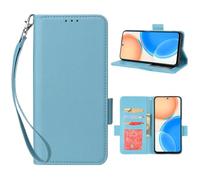 QBRXFPA Leather Case for OnePlus Ace 6 5G, Leather Case with 3 Credit Card Holder Slots Kickstand Flip Folio PU Leather Magnetic Wallet Case for OnePlus Ace 6 5G-Light Blue