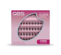 QBS Hybrid Volume Pre-Glued Cluster Lashes | CC Curl | Black Eyelash Clusters | No Glue Needed | 10mm 12mm 14mm Lengths | Lightweight Lash Extensions | Last Up to 5 Days | 40 Clusters Lashes