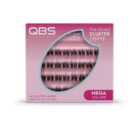 QBS Mega Volume Pre-Glued Cluster Lashes | D Curl | Black Cluster Eyelashes | No Glue Needed | 12mm 14mm 16mm Lengths | Lightweight Dramatic Lash Clusters | Last Up to 5 Days | 40 Count