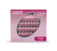 QBS Natural Look Pre-Glued Cluster Lashes | CC Curl | Black Lash Clusters | No Glue Needed | 10mm 12mm 14mm Lengths | Lightweight Natural Eyelash Clusters | Last Up to 5 Days | 40 Clusters Lashes