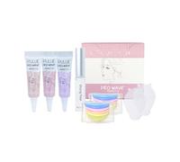 QBS Puluk Pro Wave Eyelash Lamination Kit - Korean Lash Lift Kit for Sensitive Eyes with Keratin & Collagen, Salon System Lash Lift Tools - Waving Creams, Fixing Gel, 5 Silicon Rods, Strawberry Comb