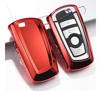 QBUC BMW Car Key Cover - Soft TPU Anti-dust Protection Case for Keyless Remote Control Smart Car Key - Red