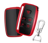QBUC Car Key Cover for 5 Button Soft TPU with Keychain Anti-dust Protection Car Remote Key Fob Case Cover (Red)