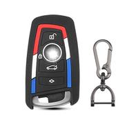 QBUC for BMW Key Fob Cover, Silicone Key Shell Case | for BMW X3 X5 X4 X1 X6 2 3 4 5 6 7 Series M3 M5 M6 GT3 GT5 G30 F10 F20 Key Protector with Keychain