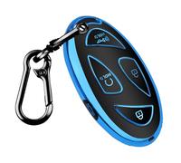 QBUC for Hyundai Kona Key Fob Cover,Key Case for Hyundai Ioniq 6 Grandeur GN7 KONA Elanrtra Sonata Tucson 2023 2024 2025 Santa Fe Smart Key Protector with Keychain(Blue, 5 Buttons)