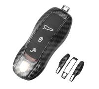 QBUC for Porsche Key Fob Cover,3-Piece Painted Key Shell Compatible with Porsche Cayenne Panamera Macan 911 Boxter Cayman (Carbon Look)