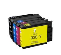 QBVHAEPY 1set 936 937 938 Ink Cartridge Works With Officejet Pro 9110b 9120 9130 9720 9730 Printers Compatible Replacement For 4S6X3A 4S6X0A Printer Cartridge Color(938 4COLOR 1SET)