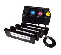 QBVHAEPY 4Color 1Set Bulk Ink System Compatible With Roland RS640 RS740 Mutoh VJ1604 Mimaki JV33 Printers 4 Tanks 4 Cartridges Eco Solvent CISS(UV4cartridge 4bottle)