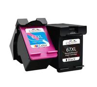 QBVHAEPY ALIZEO 67XL Ink Cartridge Replacement Compatible With 67 XL 67 Works With Deskjet Plus 4140 4152 4155 4158 1225 2732 2752 1225 Printers(2pcs)