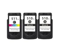 QBVHAEPY Compatible Ink Cartridge Replacement For ASW PG510 CL511 Fits PG 510 CL 511 PG-510 Works With IP2700 MP240 MP250 MP260 MP280 Printers(2BK 1C)