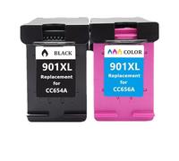 QBVHAEPY Refillable Ink Cartridge Compatible With 901XL 901 901XL For J4500 J4524 J4530 J4540 J4550 J4580 J4585 Inkjet Printers(1BK AND 1COLOR)