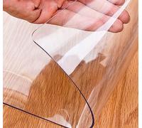 QBYRSSS Transparent PVC Chair Mat 2mm Thick Frosted Floor Protection Pad for Hard Floors Table Cloth Protector 200/300/400/500/600cm Length Clear Plastic Carpet Runners Hallway Area Rug Easy Clean