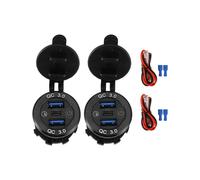 QC 3.0 PD3.0 Triple USB Car Charger 12V 24V 60W USB-C Multiple Fast Charger with for Boat, Truck, RV, Motorcycle