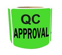 QC Approval Labels,2 Inches Fluorescent Green QC Approval Labels/Stickers,Inventory Quality Control Stickers(Pack of 500)