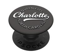 QC CLT Mecklenburg Charlotte NC Art 704 Queen City Souvenir PopSockets Adhesive PopGrip