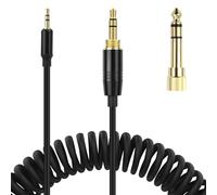 QC45 Coiled Audio Cable, Replacement Audio Cord Compatible with Bose QuietComfort QC 45, QC35 II, QC 35, QC 25, OE2 OE2i Soundlink SoundTrue Headphone with 6.35mm Adapter, 2.5mm to 3.5mm(4~16ft)