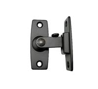 QCAA 2.5" Heavy Forged Solid Brass Door Latch, 90 Degree Right Angle Door Latch Buckle for Doors & Windows, Matte Black, 1 Pack, Made in Taiwan