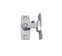 QCAA 2.5" Heavy Forged Solid Brass Door Latch, 90 Degree Right Angle Door Latch Buckle for Doors & Windows, Satin Chrome, 1 Pack, Made in Taiwan