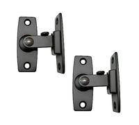 QCAA 2.5" Heavy Forged Solid Brass Door Latch, 90 Degree Right Angle Door Latch Buckle for Doors & Windows, Matte Black, 2Pack, Made in Taiwan