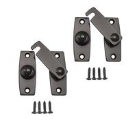 QCAA 2.5" x 2.65", Large, Heavy Forged Solid Brass Door Latch, 180 Degrees Flat Surface Mounting Door Latch Buckle for Doors & Windows, Oil-Rubbed Bronze, 2 Pack, Made in Taiwan