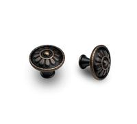 QCAA Cabinet Vintage Knob for Drawer, 1.18 inch Diameter, Antique Copper, 6 Pack, Made in Taiwan