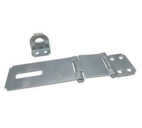 QCAA Double Hinge hasp and Fixed Staple, Zinc Plated, 4-1/2", 1 Pack, Made in Taiwan