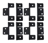 QCAA Flag Three Leaf 3-1/2" Bifold Shutter Hinge for Non-Mortise Cabinet Hardware, Black, Made in Taiwan, 8 Pack