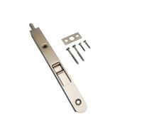 QCAA Flush Bolt, 7", Solid Brass Face Plate, Brushed Satin Nickel, 1 Pack, Made in Taiwan