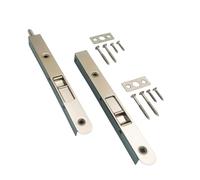 QCAA Flush Bolt, 7", Solid Brass Face Plate, Brushed Satin Nickel, 2 Pack, Made in Taiwan