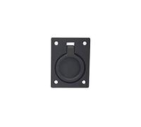 QCAA Flush Ring Pull, 2-1/2"x1-7/8, Matte Black, Made in Taiwan, 1 Pack