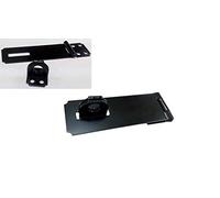 QCAA HASP and Fixed Staple, 4-1/2", Steel, Black, 2 Pack, Made in Taiwan