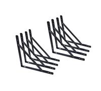 QCAA Heavy Duty Shelf Bracket, Metal, 10-3/4" x 10-1/2", 90 Degree, Support for Shelves, Wall Mounted, Powder Coated Black, 8 Pack, Made in Taiwan