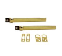 QCAA Heavy Duty Solid Brass Concealed Surface Bolt, 6", Polish Brass, 2 Pack, Made in Taiwan