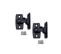 QCAA Heavy Forged Solid Brass Door Latch, 90 Degree Right Angle Door Latch Buckle for Doors & Windows, Small, 1.75", Matte Black, 2 Pack, Made in Taiwan