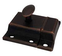 QCAA Oval Turn Cabinet Latch, for Cupboard & Other Furniture, Large, Antique Copper, Made in Taiwan, 1 Pack