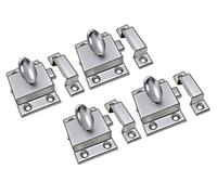 QCAA Oval Turn Cabinet Latch, for Cupboard & Other Furniture, Large, Satin Nickel, 4 Pack, Made in Taiwan