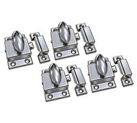 QCAA Oval Turn Cabinet Latch, for Cupboard & Other Furniture, Large, Satin Nickel, 4 Pack, Made in Taiwan