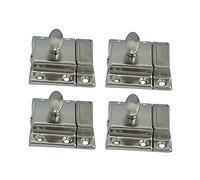 QCAA Oval Turn Cabinet Latch, for Cupboard & Other Furniture, Small, Chrome Plated, Made in Taiwan, 4 Pack