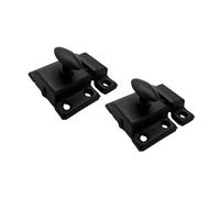 QCAA Oval Turn Cabinet Latch, for Cupboard & Other Furniture, Small, Matte Black, 2 Pack, Made in Taiwan