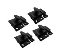 QCAA Oval Turn Cabinet Latch, for Cupboard & Other Furniture, Small, Matte Black, 4 Pack, Made in Taiwan