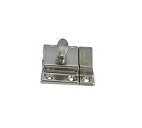 QCAA Oval Turn Cabinet Latch, for Cupboard & Other Furniture, Small, Satin Nickel, 1 Pack, Made in Taiwan