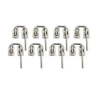 QCAA Sliding Door Loop Lock, Child Safe & Home Security, for Patio French Door, 1-1/4", Satin Nickel, 8 Pack, Made in Taiwan