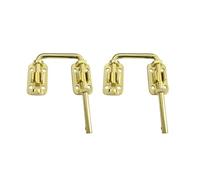 QCAA Sliding Door Loop Lock, Child Safe & Home Security, for Patio French Door, 2", Brass Plated, Made in Taiwan, 2 Pack