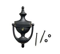 QCAA Solid Brass Door Knocker, Victorian Rope Type, 7-3/8", with 160 Degree Glass Len Door Viewer (UL Listed), Venetian Bronze, 1 Pack, Made in Taiwan