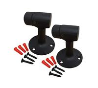 QCAA Solid Brass Door Stop, 3", Matte Black, Made in Taiwan, 2 Pack