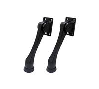 QCAA Solid Brass Drop Down Door Stop, 5", Matte Black, 2 Pack