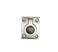 QCAA Solid Brass Flush Ring Pull, 36.5 x45 mm, Satin Nickel, 1 Pack, Made in Taiwan