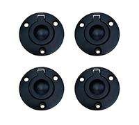 QCAA Solid Brass Flush Ring Pull, Matte Black, Round, Made in Taiwan, 4 Pack